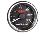 Vacuum Gauge 0-30inHg 52mm Black Muscle Series