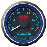 Volt Gauge 8v-18v 52mm Black Muscle Series