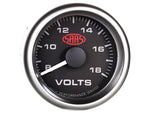 Volt Gauge 8v-18v 52mm Black Muscle Series