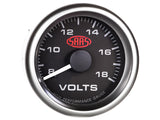 Volt Gauge 8v-18v 52mm Black Muscle Series