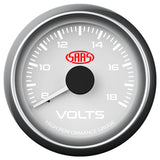 Volt Gauge 8v-18v 52mm White Muscle Series