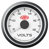 Volt Gauge 8v-18v 52mm White Muscle Series