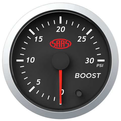 Boost Gauge Diesel 0-30 psi 52mm Black Street Series