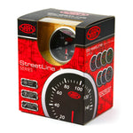 Water Temp Gauge 40°-120° 52mm Black Street Series