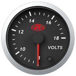 Volt Gauge 8v-18v 52mm Black Street Series