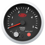 Tachometer Diesel 0-5K Shiftlight 3 1/2" 89mm Black Street Series