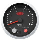 Tachometer Diesel 0-5K Shiftlight 3 1/2" 89mm Black Street Series