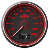 Speedometer 0-220 KPH 3 1/2" 89mm In Dash Black Muscle Series