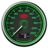 Speedometer 0-220 KPH 3 1/2" 89mm In Dash Black Muscle Series