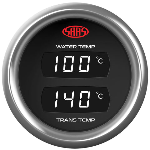 Dual Digital Gauge Water Temp 40°-120° / Trans Temp 60°-200°