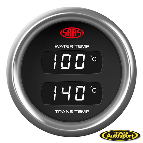 DUAL DIGITAL GAUGE WATER TEMP 40°-120° / TRANS TEMP 60°-200°