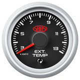 Exhaust Temp Gauge 300°-1300° 52mm Black Muscle Series 2