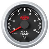 Exhaust Temp Gauge 300°-1300° 52mm Black Muscle Series 2