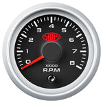 Tachometer 0-8K 52mm Black Muscle Series 2