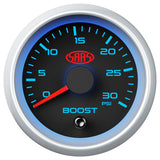 Boost Gauge Diesel 0-30 psi 52mm Black Muscle Series 2