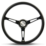 Deep Dish Steering Wheel Kit Including Deep Dish Horn Button Poly 15" Classic Black Alloy Slotted