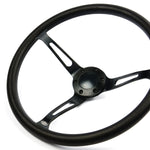 Steering Wheel Poly 15" Classic Deep Dish Black Alloy Slots