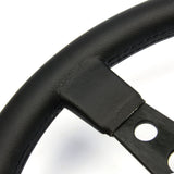 Steering Wheel Leatherette 14" ADR Retro Black Spoke Black Stitching