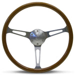 Steering Wheel Wood 15" ADR Classic Brushed Alloy Slotted