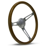 Steering Wheel Wood 15" ADR Classic Brushed Alloy Slotted