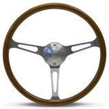 Steering Wheel Wood 15" ADR Classic Brushed Alloy Slotted