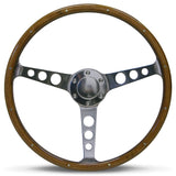 Steering Wheel Wood 15" ADR Classic Polished Alloy Holes + Rivet