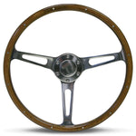 Steering Wheel Wood 15" ADR Classic Polished Alloy Slots + Rivet