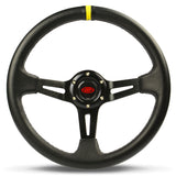 Steering Wheel Leather 14" ADR Deep Dish Black Slotted + Indicator